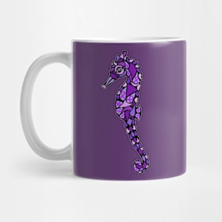 Purple Awareness Ribbon Mandala Seahorse Mug